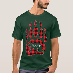 Camiseta Mapeia Urso Vermelho Xadrez Buffalo Pap Pap Matchi