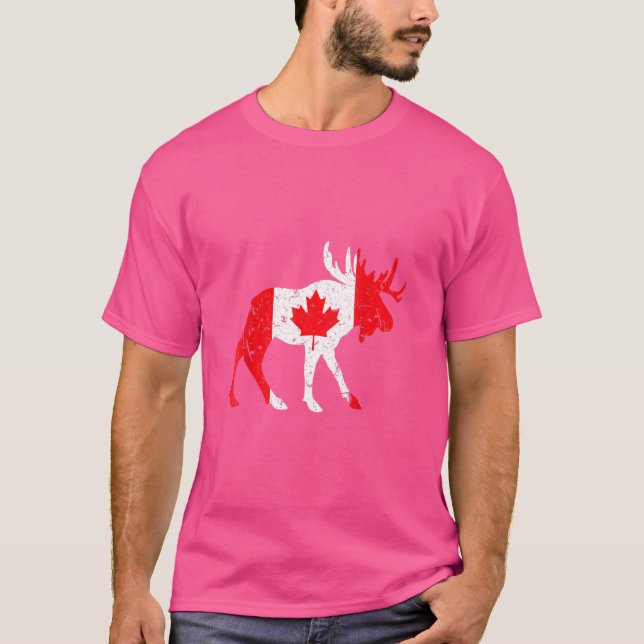 Camiseta Mapeou Leaf Animal Canadian Flag Canadá (Frente)