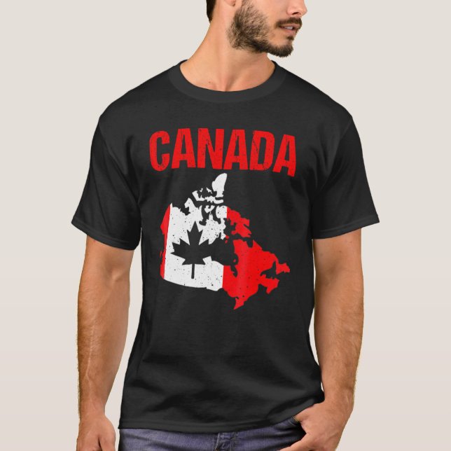 Camiseta Maple Independece Canada Flag Canadá (Frente)