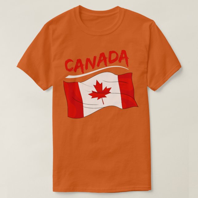 Camiseta Maple Leaf Canada Day Flag Canadá (Frente do Design)