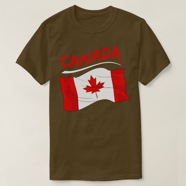 Camiseta Maple Leaf Canada Day Flag Canadá (Frente do Design)