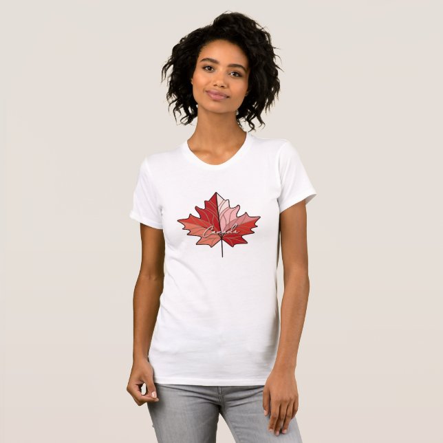 Camiseta Maple Leaf Contemporâneo Canadense ID1071 (Frente Completa)