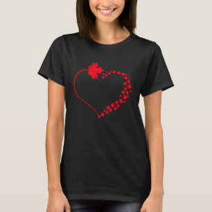 Camiseta Maple Leaf Heart Canada Pride Vacation Viagem Cana