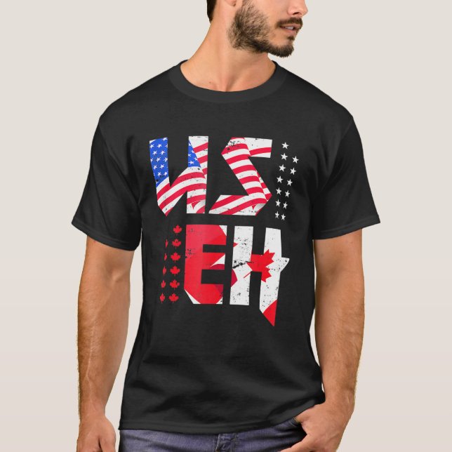 Camiseta Maple Leaf U Flag Canadian American Pride Useh Ca (Frente)