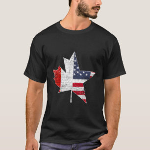 Camiseta Maple Leaf Usa American Flag Canada