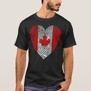 Camiseta Maple Patriótico do Coração do Orgulho Canadiano L