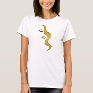 Camiseta Maquiagem com efeito de brilho