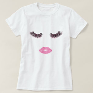 Camiseta Maquiagem com efeito de brilho