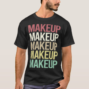 Camiseta Maquiagem de Texto Colorido