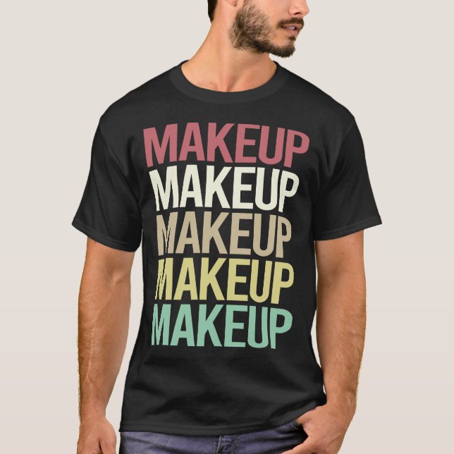 Camiseta Maquiagem de Texto Colorido (Frente)