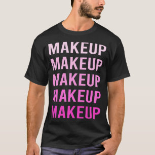 Camiseta Maquiagem de Texto Rosa