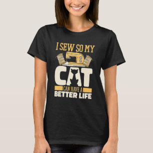 Camiseta Máquina de Costura de Gato Costureira Artesanato