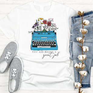 Camiseta Máquina de Digitalização de Flores Selvagens bonit