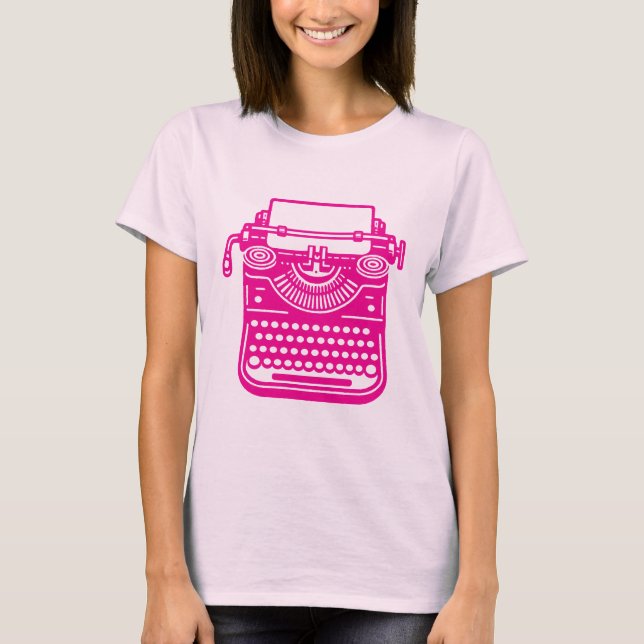 Camiseta Máquina de Digitalização Vintage - Rosa (Frente)