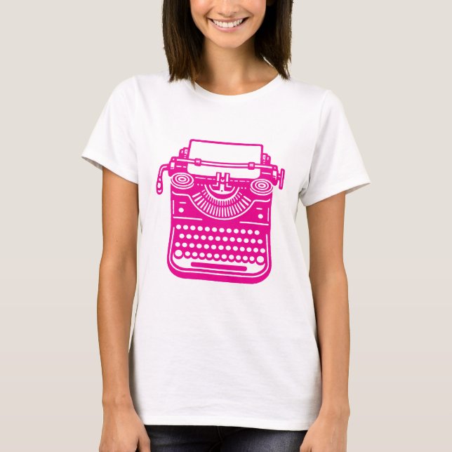 Camiseta Máquina de Digitalização Vintage - Rosa (Frente)