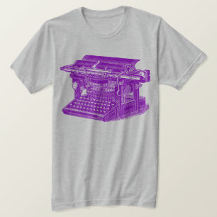 Camiseta Máquina de Escrever Vintage - Roxa