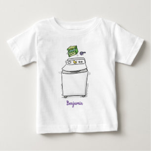 Camiseta Máquina de lavar roupa fofa ilustração em desenho