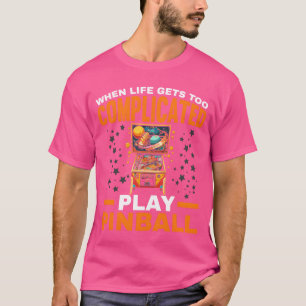 Camiseta Máquina de Pinball Jogo de Arcade Jogo Clássico de