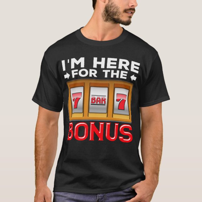 Camiseta Máquina de Slot Jogando Funny Casino Fan (Frente)