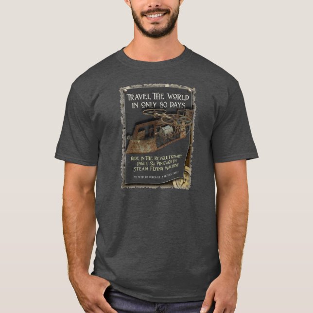 Camiseta Máquina de vôo oxidada de Steampunk (Frente)