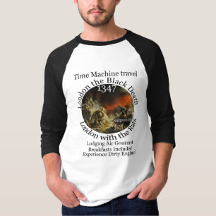 CAMISETA MÁQUINA DO TEMPO VIAGEM LONDRES 1347 PESTE NEGRA