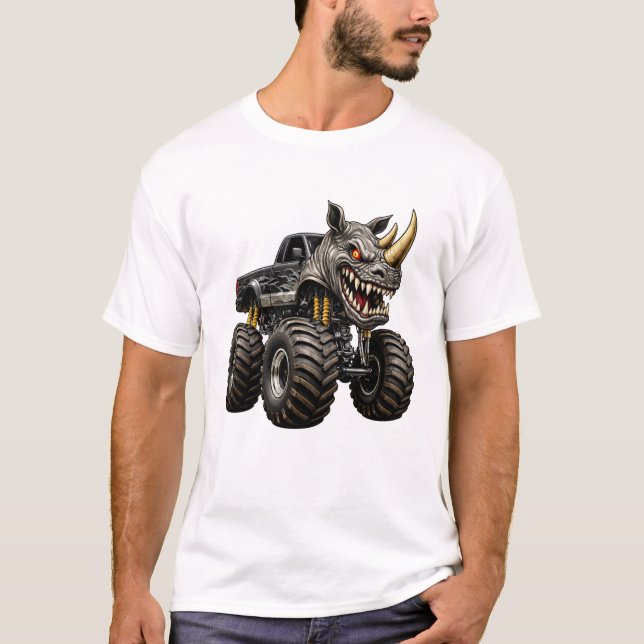 Camiseta Máquina Monstro Caminhão Rinoceronte (Frente)