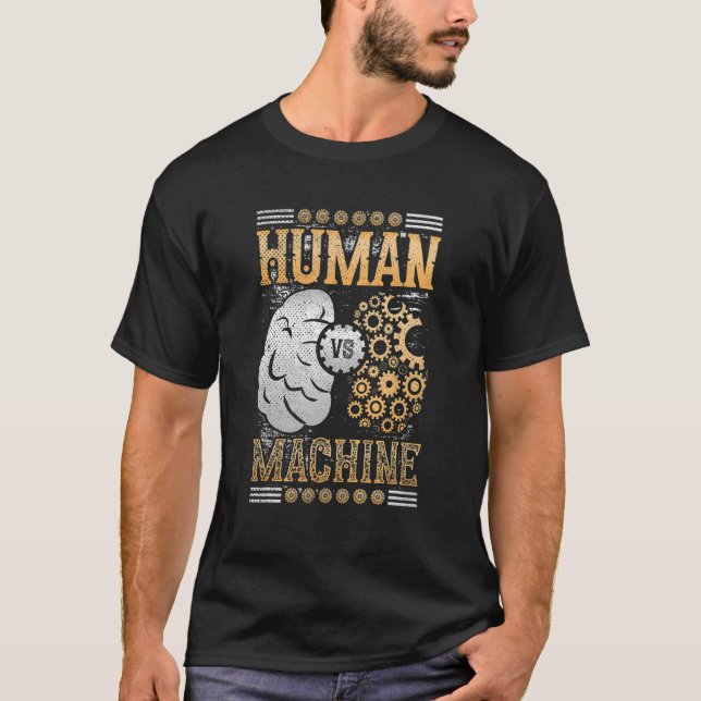 Camiseta Máquina Vs Humana Steampunk (Frente)