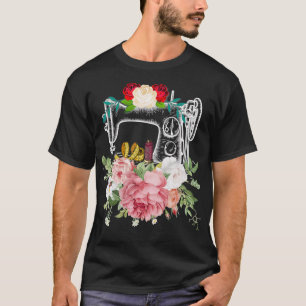 Camiseta Maquinaria De Costura Flor Com Ventilador Floral P