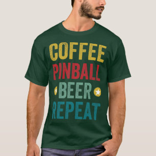 Camiseta Máquinas de repetição de cervejas de café Pinball 