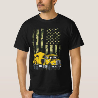 Camiseta Maquinista de Caminhão Cement Mixer Camouflage Ame