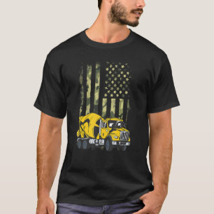 Camiseta Maquinista de Caminhão Cement Mixer Camouflage Ame
