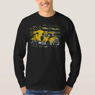 Camiseta Maquinista de Caminhão Cement Mixer Camouflage Ame