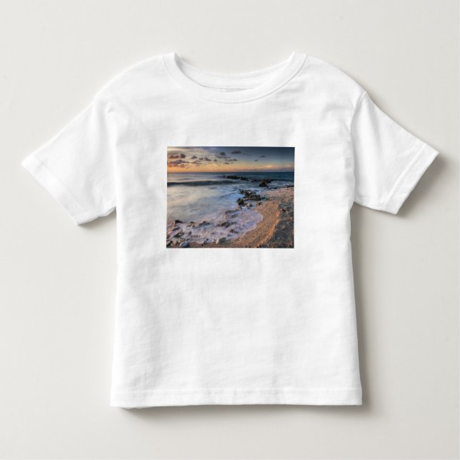 Camiseta Mar Caribe, Ilhas Cayman.  Ondas em queda (Frente)