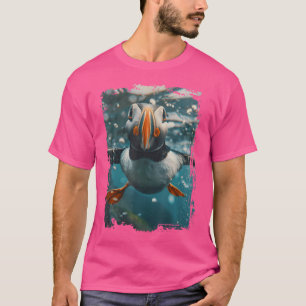 Camiseta Mar de Divisória de Puffin Atlântico