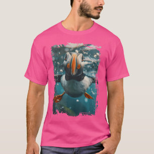 Camiseta Mar de Divisória de Puffin Atlântico