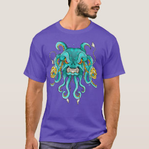 Camiseta Mar de Octopus do Monstro Subaquático Kraken