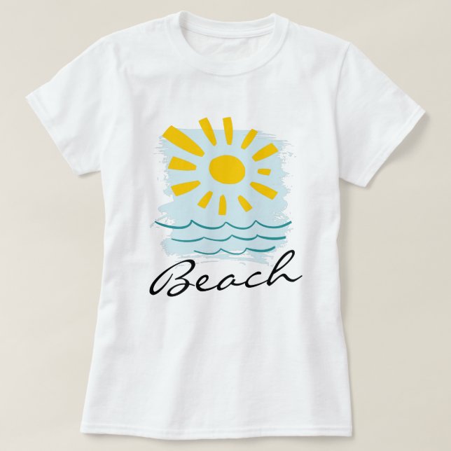 Camiseta Mar de praia e sol (Frente do Design)