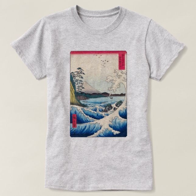 Camiseta Mar de Satta na província de Suruga | Hiroshige | (Frente do Design)
