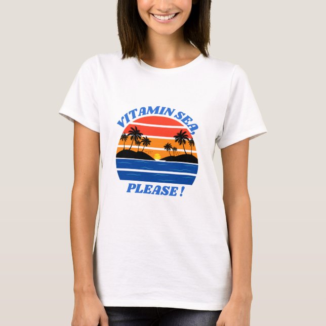 Camiseta Mar de Vitamina Por Favor Trendy Sunset Beach (Frente)
