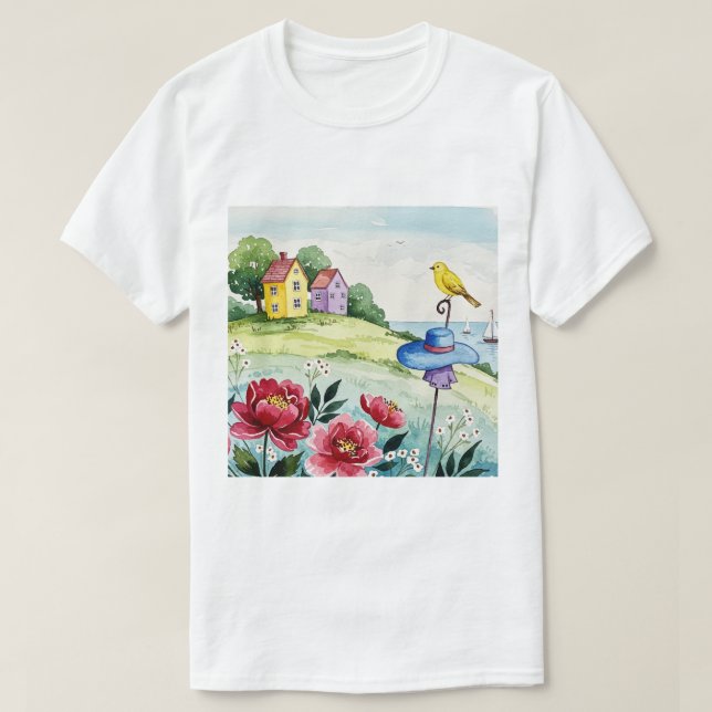 Camiseta Mar e praia (Frente do Design)