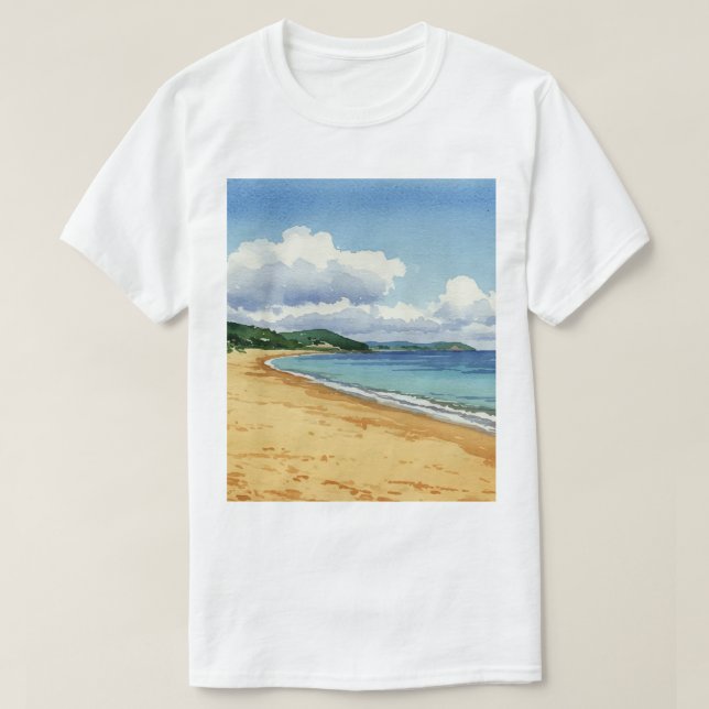 Camiseta Mar e praia (Frente do Design)