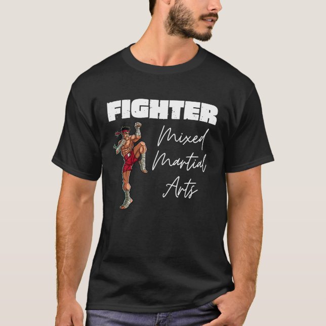 Camiseta Mar Misto de Combate Livre à Cage Fighter (Frente)