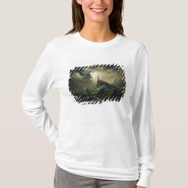 Camiseta Mar tormentoso com farol (Frente)