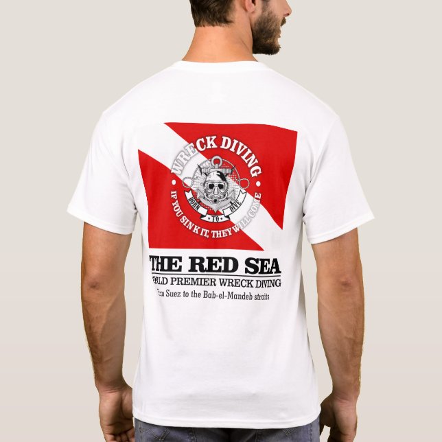 Camiseta Mar Vermelho (mergulho em naufrágio) (Verso)