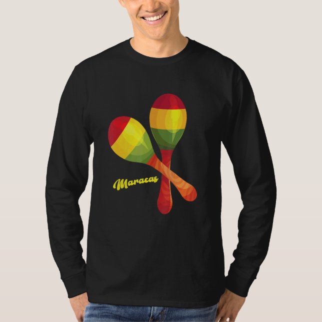 Camiseta Maracas Percussion Música Latina Mexicana Rumba Sh (Frente)