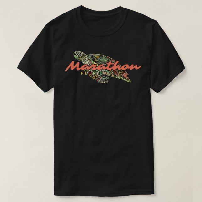 Camiseta Marathon Florida Keys Sea Turtle (Frente do Design)