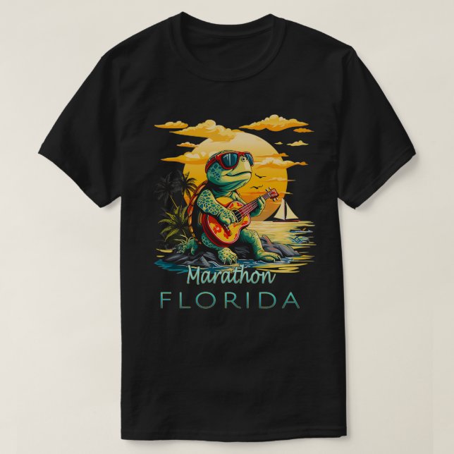 Camiseta Marathon Florida Keys Vacation Turtle (Frente do Design)
