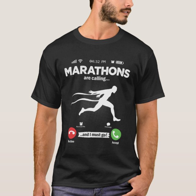 Camiseta Marathon Is Calling I Must Go Jogging Hobby Marath (Frente)