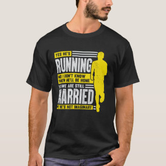 Camiseta Maratona de Esposa do Marido Correndo por Esposa d