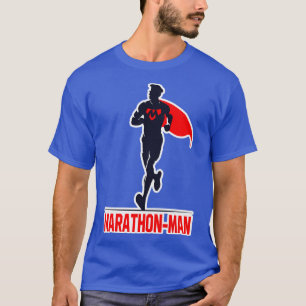 Camiseta maratona dirigindo corrida super-herói